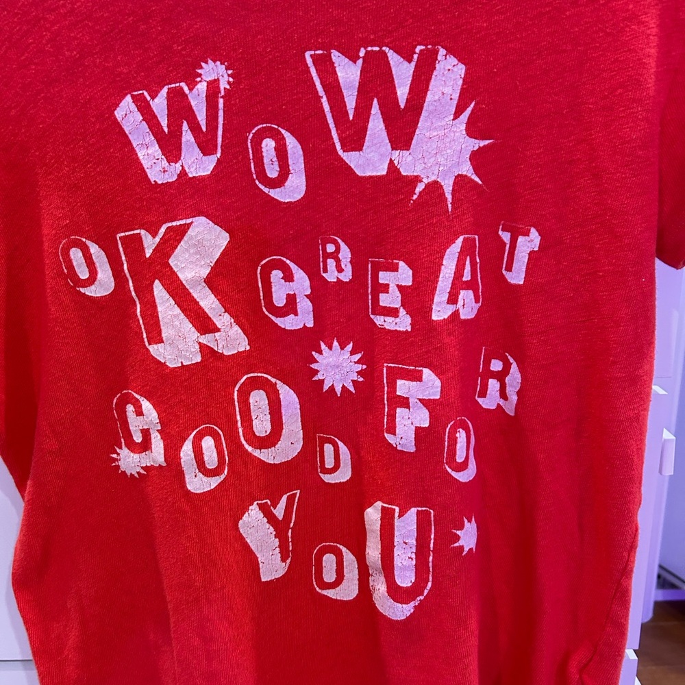 MOTHER Red Graphic Short Sleeve Tee